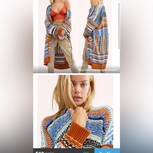 NWOT Color Me Gypsy Maxi Cardi Sz L